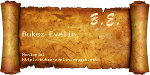 Buksz Evelin névjegykártya